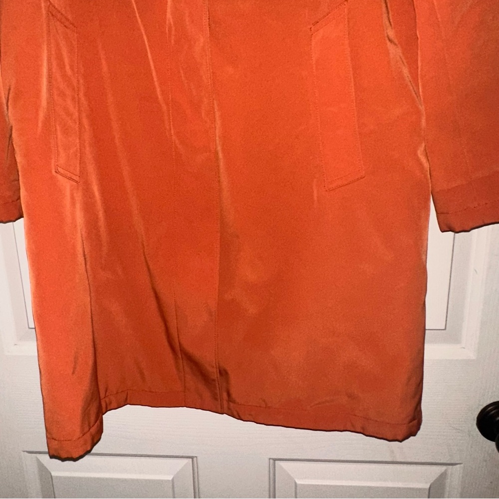 Esprit Terracotta Orange Y2K Outerwear Lined Trench Coat Jacket Retro Sz Medium - Picture 6 of 13